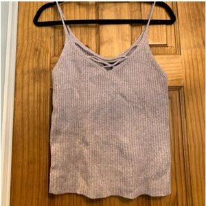 American Eagle Outfitters Purple Ribbed Camisole
